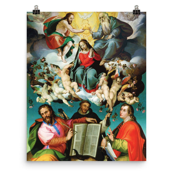 The Coronation of the Virgin with Saints Luke, Dominic, and John the Evangelist