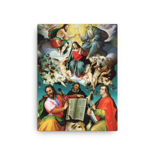 The Coronation of the Virgin with Saints Luke, Dominic, and John the Evangelist