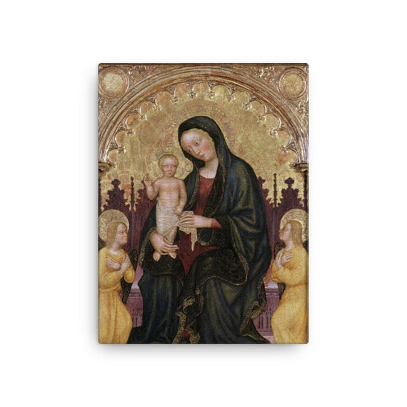 Enthroned Madonna and Child with Two Angels