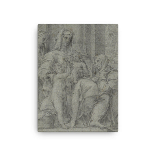 Holy Family with Saint John the Baptist Adored by an Unidentified Figure