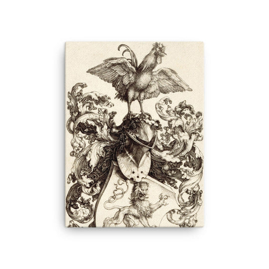 Coat of Arms with a Lion and a Cock