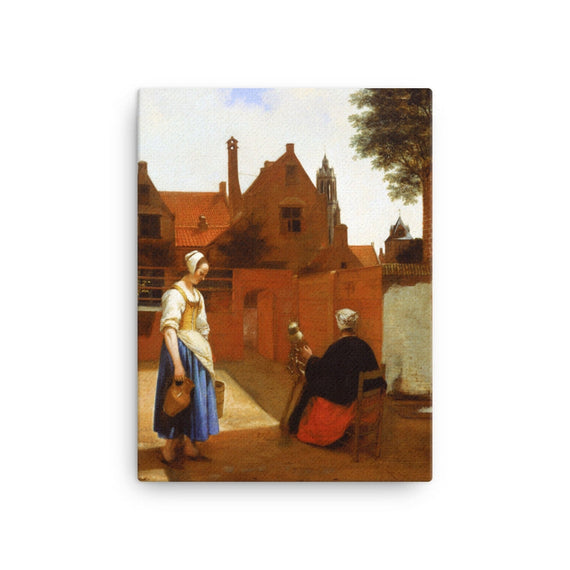 Courtyard in Delft at Evening: a Woman Spinning