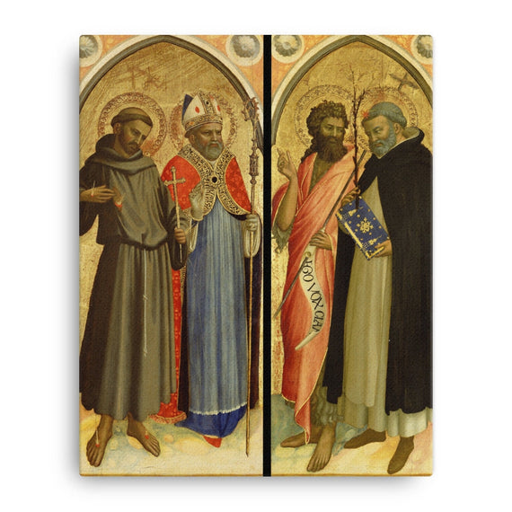 Saint Francis, a Bishop Saint, Saint John the Baptist, and Saint Dominic