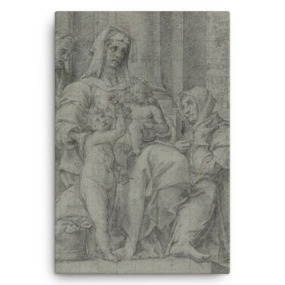 Holy Family with Saint John the Baptist Adored by an Unidentified Figure